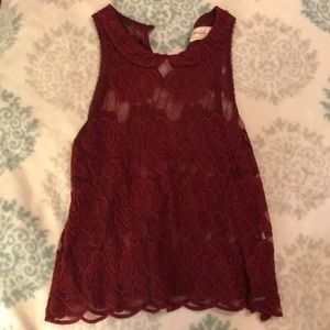 Maroon Lace Blouse